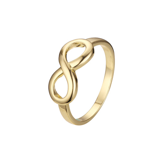 Infinity 8 plain design rings with no stone in 14K Gold, Rose Gold plating colors