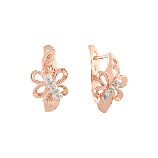 Rose Gold two tone earrings