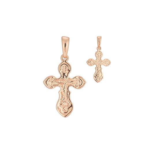 Eastern Orthodox Russian pendant in Rose Gold, White Gold plating colors