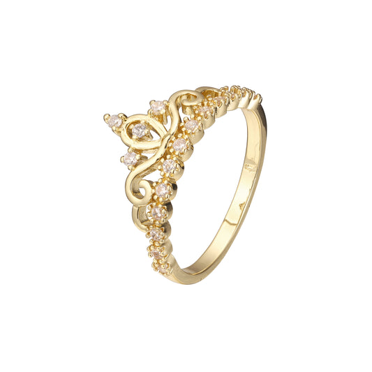 Anillos de corona en colores de baño de oro de 18 quilates, Oro 14K y oro rosa