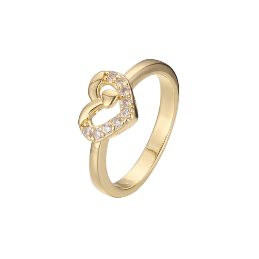 Solit?rringe aus 14-kar?tigem Gold mit gro?en Smaragdschliffsteinen und Halo-Perlen