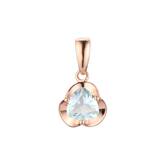 Solitär-Anhänger mit buntem Zirkonia 14 Karat Gold, Roségold, Weißgold