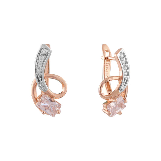 Rose Gold two tone earrings