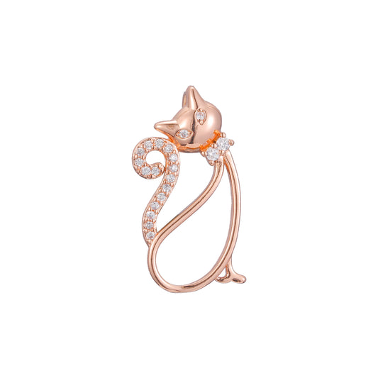 Подвеска в виде кошки в розовом золоте с покрытием из Жёлтое золото 585 пробы