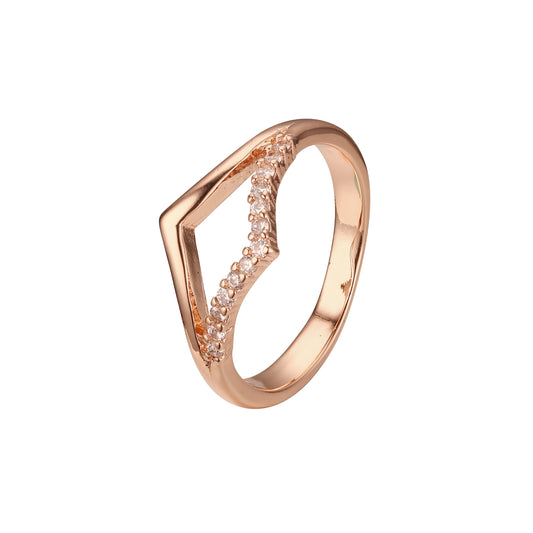 Anéis em ouro 14K, ouro rosa, duas cores de revestimento