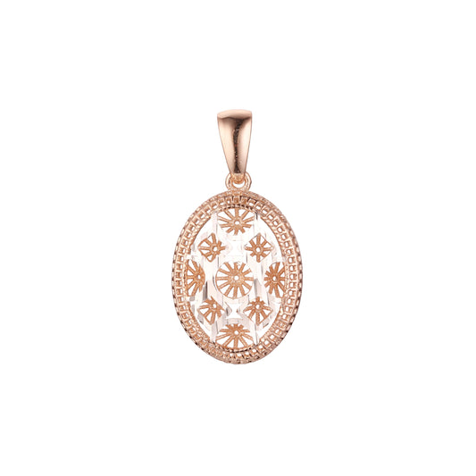 Zweifarbiger filigraner Anh?nger aus Ros¨¦gold