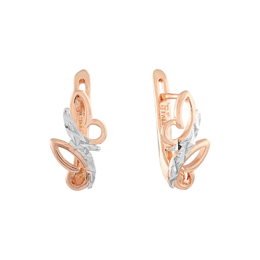 Rose Gold two tone earrings