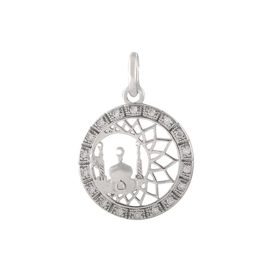 イスラム寺院ホワイトゴールドペンダント