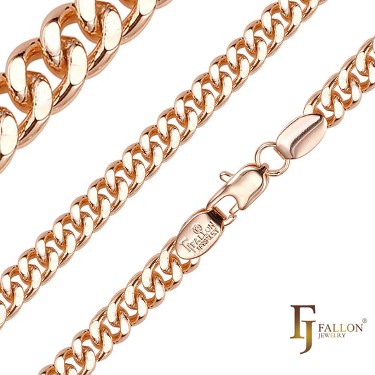 .Classic Miami Style Rose Gold, correntes cubanas de dois tons RF