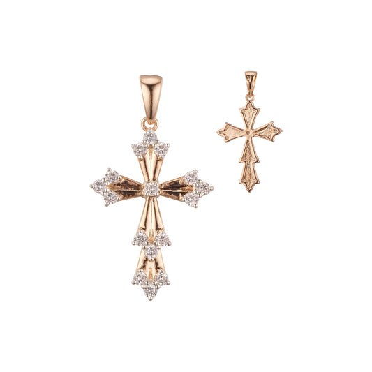 Colgante cruz bicolor Latin Rose Gold