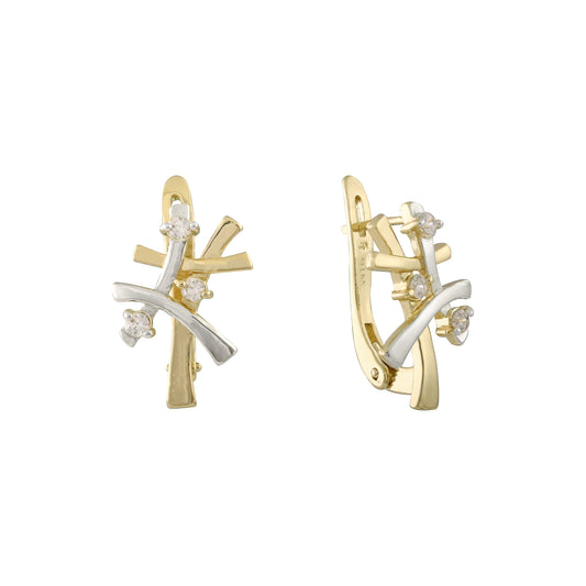 Rose Gold two tone earrings