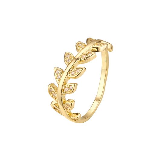 Fashion leaves rings in 14K Gold, Rose Gold plating colors