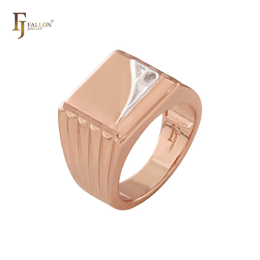 Zweifarbige Siegelringe für Herren aus Roségold