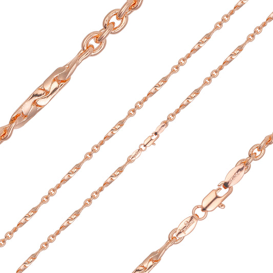 {カスタマイズ} ファンシー C リンク バーリーコーン ローズゴールド チェーン