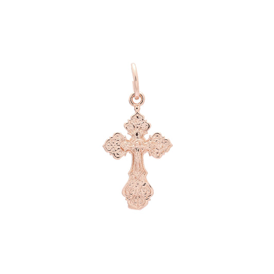 Russian Orthodox White Gold, Rose Gold Cross pendant