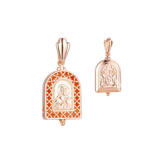 Virgin Mary of Smolensk pendant in Rose Gold, 14K Gold plating colors