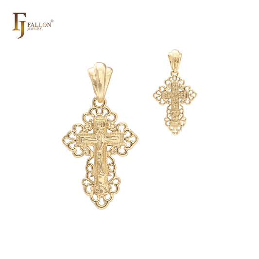 Orthodox Rose Gold, 14K Gold Cross Pendant