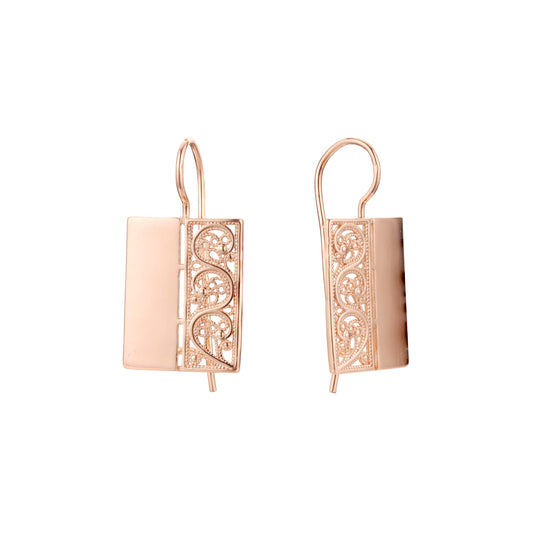 Wire hook earrings in 14K Gold, Rose Gold plating colors