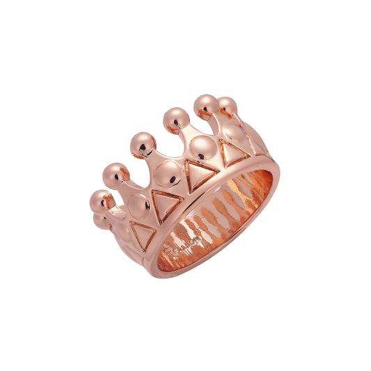 Anillos minimalistas de oro de 14 quilates y corona de oro rosa