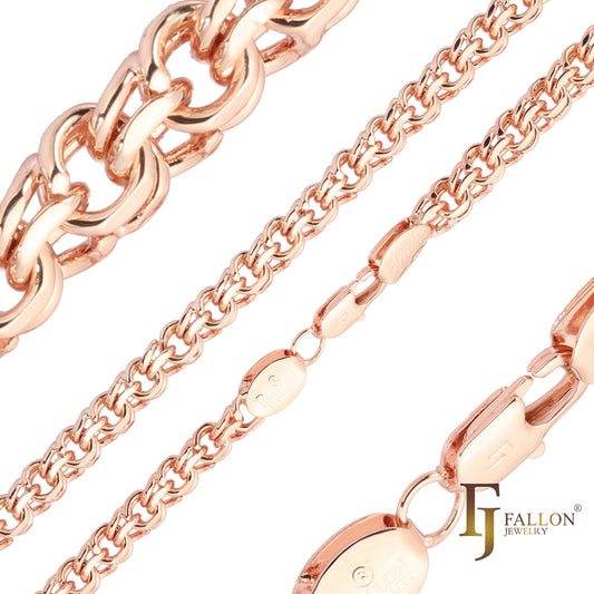 Rose Gold Bismarck spring double rolo link chains