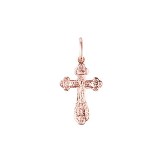 Eastern Orthodox Russian budded pendant in 14K Gold, Rose Gold, White Gold plating colors