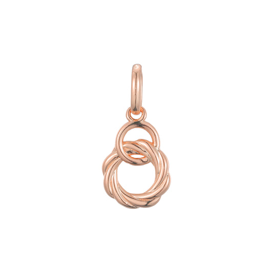 Pingente de círculo espiral em ouro rosa, cores banhadas a ouro 14K