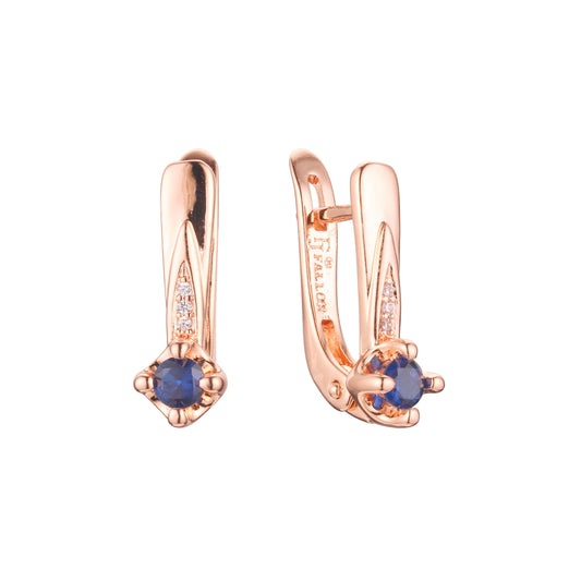 Brincos Cluster CZ e solitário em ouro 14K, ouro rosa e dois tons