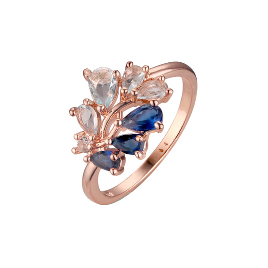 Anillos de racimo de oro rosa