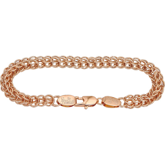 Cable de doble anillo Bismarck cadenas de eslabones rolo chapados en oro de 14 quilates, oro rosa