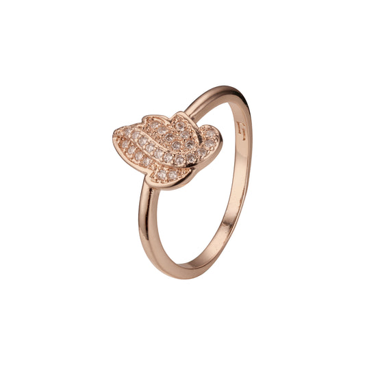 Минималистичные кольца с мозаичным покрытием цвета Красное золото 585 пробы