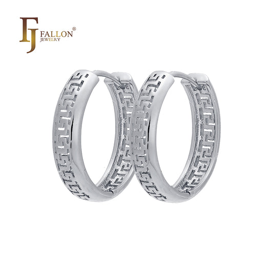 Brincos de argola chave grega