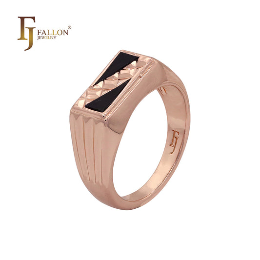 Bemalte schwarze Herrenringe