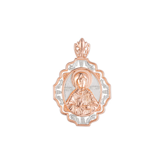 Saint Matrona pendant in Rose Gold two tone, 14K Gold plating colors
