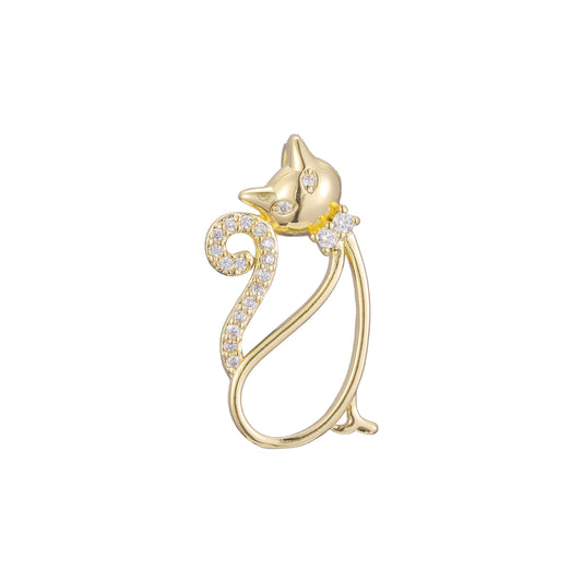 Подвеска в виде кошки в розовом золоте с покрытием из Жёлтое золото 585 пробы