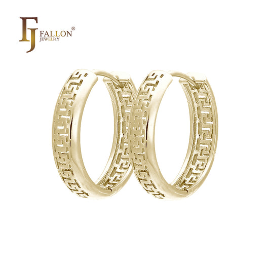 Brincos de argola chave grega