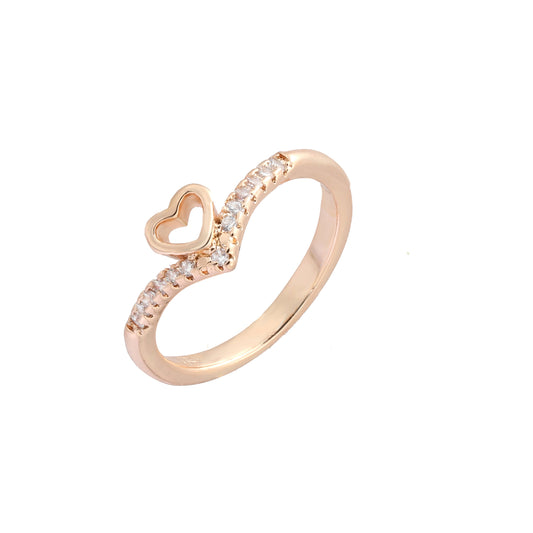 Rose Gold little heart curving rings