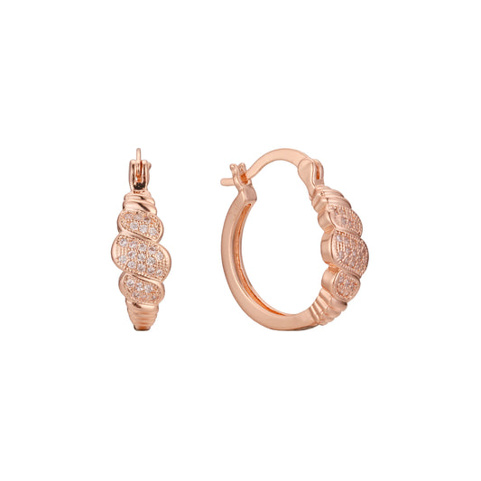 Aretes de aro en Oro de 14K, baño de Oro Rosa colores
