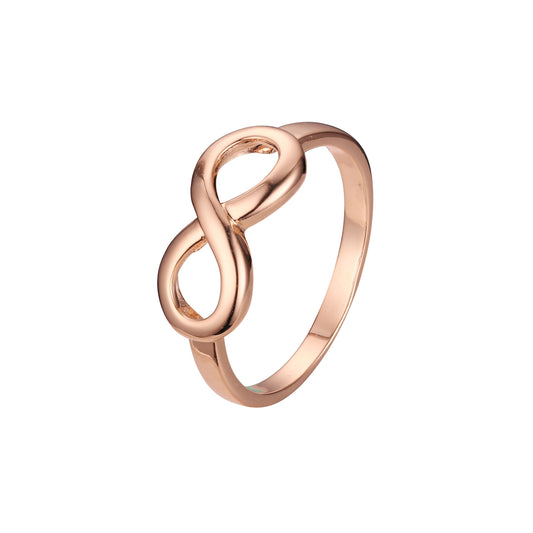 Infinity 8 plain design rings with no stone in 14K Gold, Rose Gold plating colors