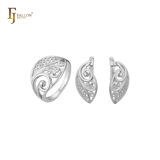 Conjunto de filigrana renacentista de oro rosa