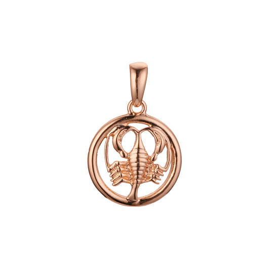 Colgante bicolor de oro rosa con constelación del zodiaco - Círculo brillante