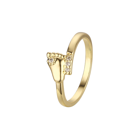 Anillos para pies de diseño sencillo en oro de 14 quilates y oro rosa.