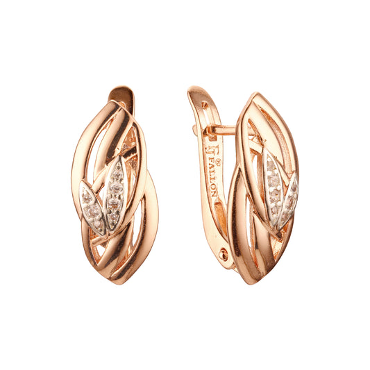 Rose Gold two tone earrings