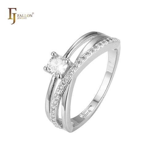 Двухцветные кольца-пасьянсы из Красное золото 585 пробы, брусчатка