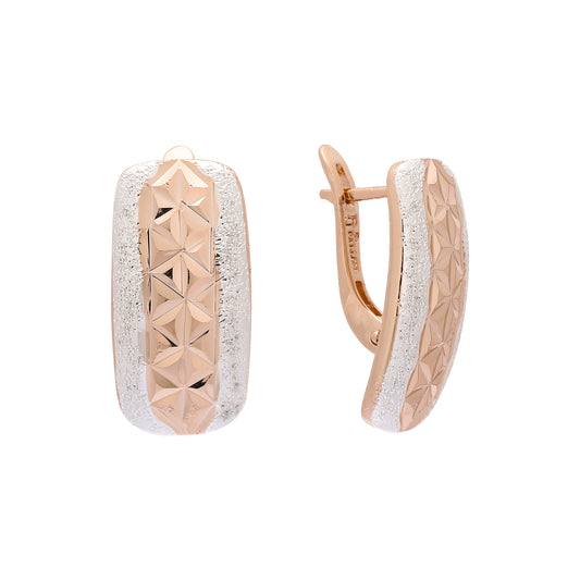 14-каратное золото, двухцветные серьги из Красное золото 585 пробы