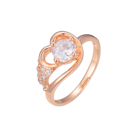 Кольца-пасьянсы из Красное золото 585 пробы в форме сердца