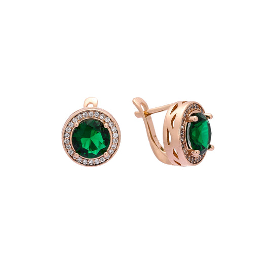 Brincos de halo Cluster em ouro 14K, ouro rosa, duas cores de revestimento