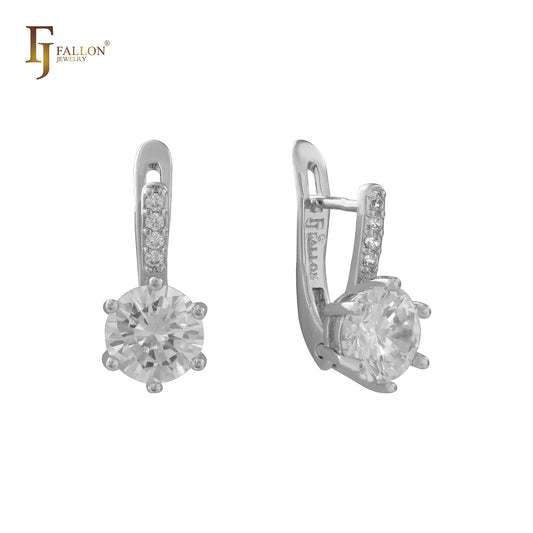 Solitär-Ohrringe aus Weißgold, 14 Karat Gold
