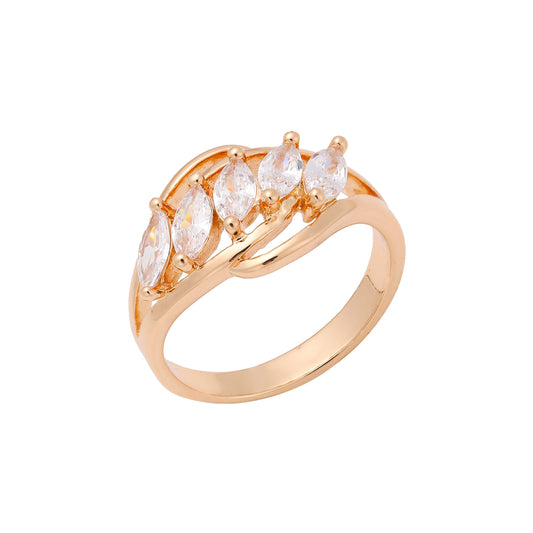 Cinco anéis Marquise de zircônia cúbica CZ em ouro rosa