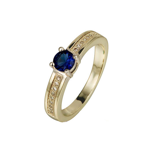 14K ゴールドメッキのソリティア リング