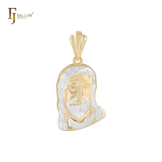 Colgante religioso de oro de 14 quilates con retrato de Jesús